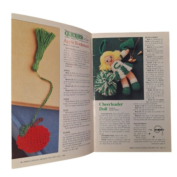 Annies Crochet Newsletter 1990 No 47 Doll Dress Crafting Hat Doily Afghan Top - Picture 10 of 12